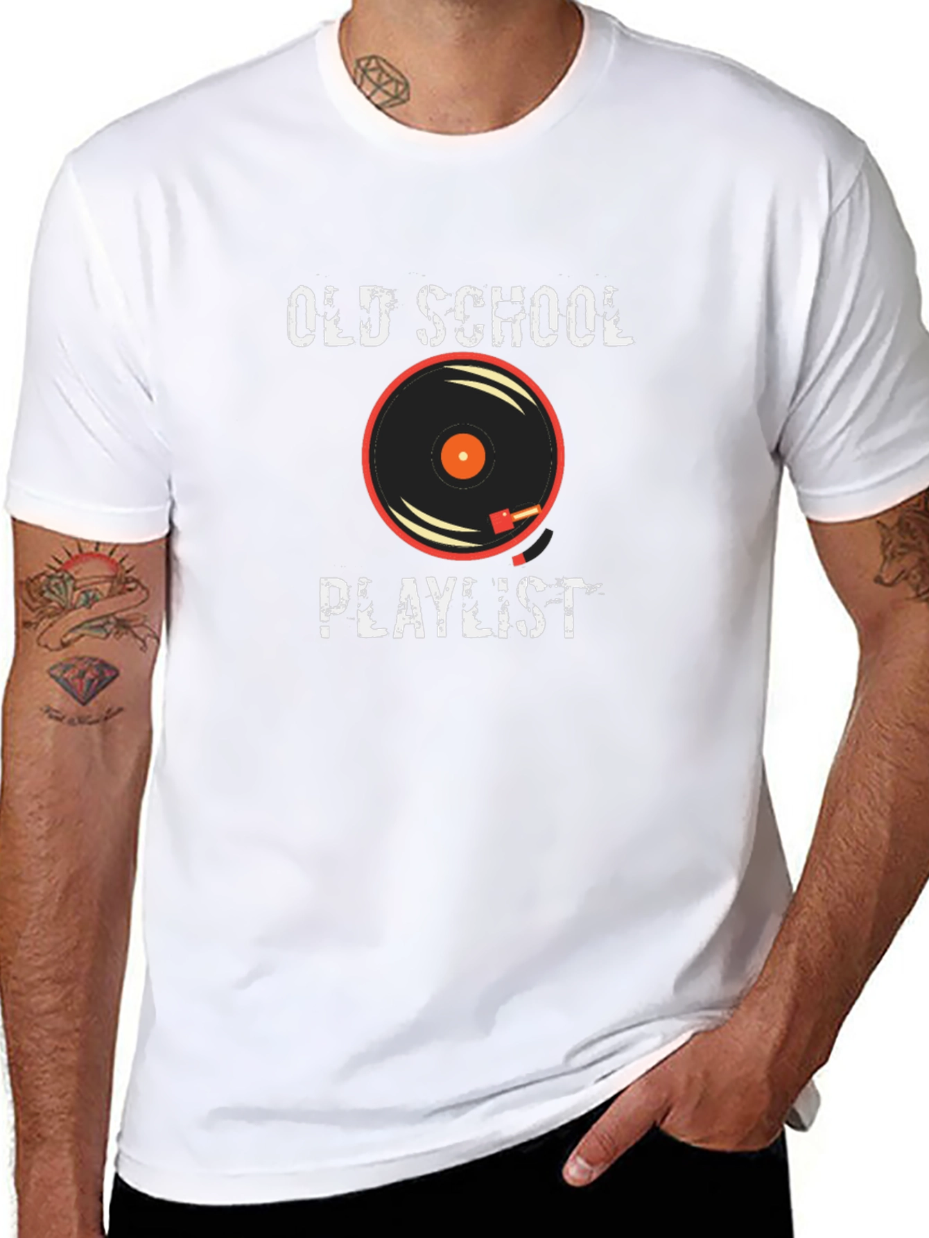 Old School Playlist Graphic Tee - Black