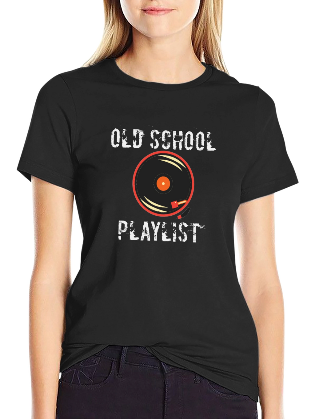Old School Playlist Graphic Tee - Black