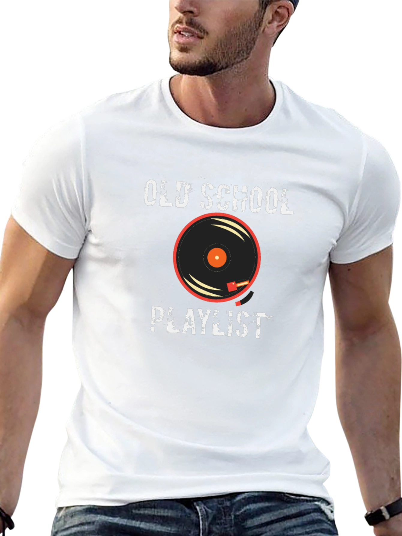 Old School Playlist Graphic Tee - Black