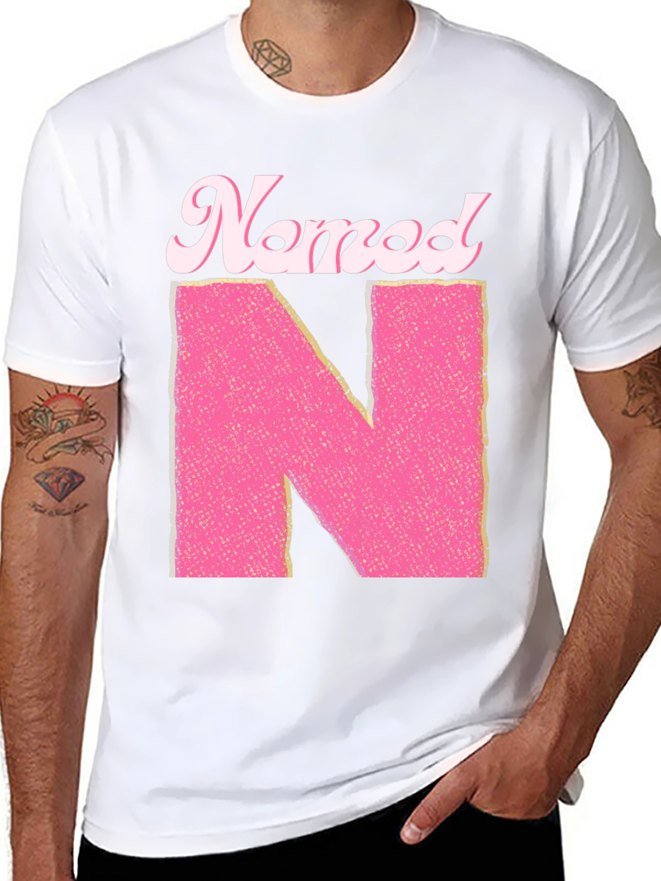 Named N Initial Pink Letter T-Shirt
