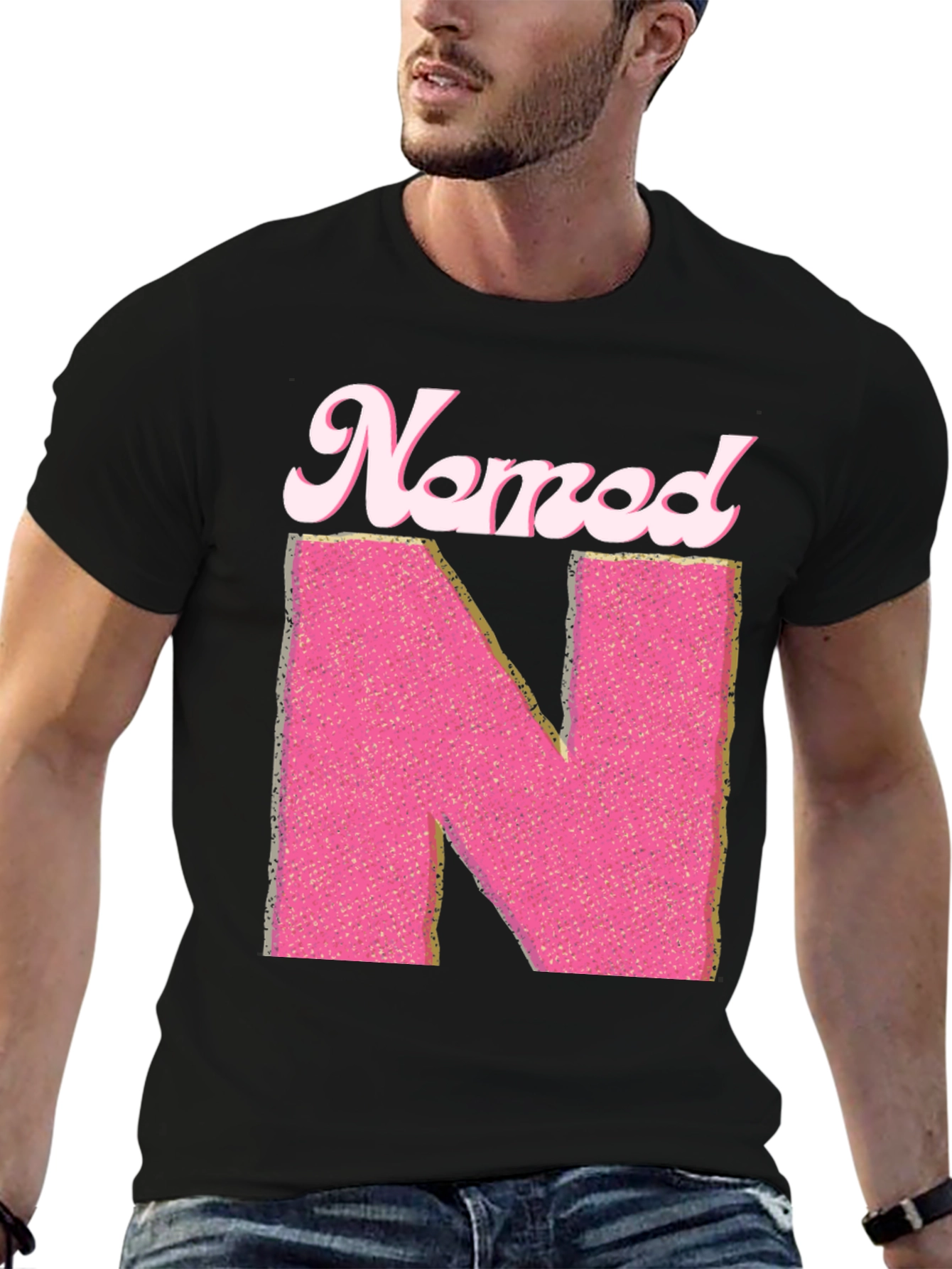 Named N Initial Pink Letter T-Shirt
