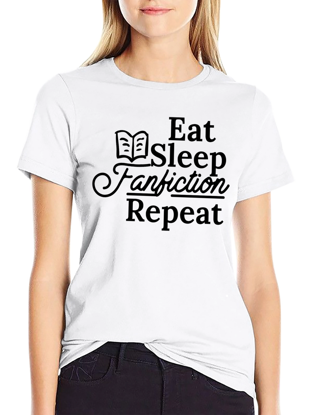 Eat Sleep Fanfiction Repeat Black T-Shirt