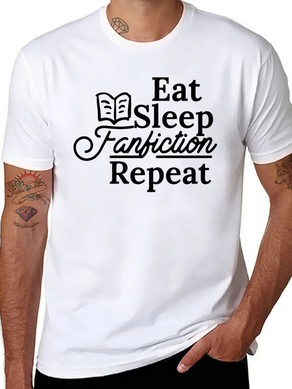 Eat Sleep Fanfiction Repeat Black T-Shirt