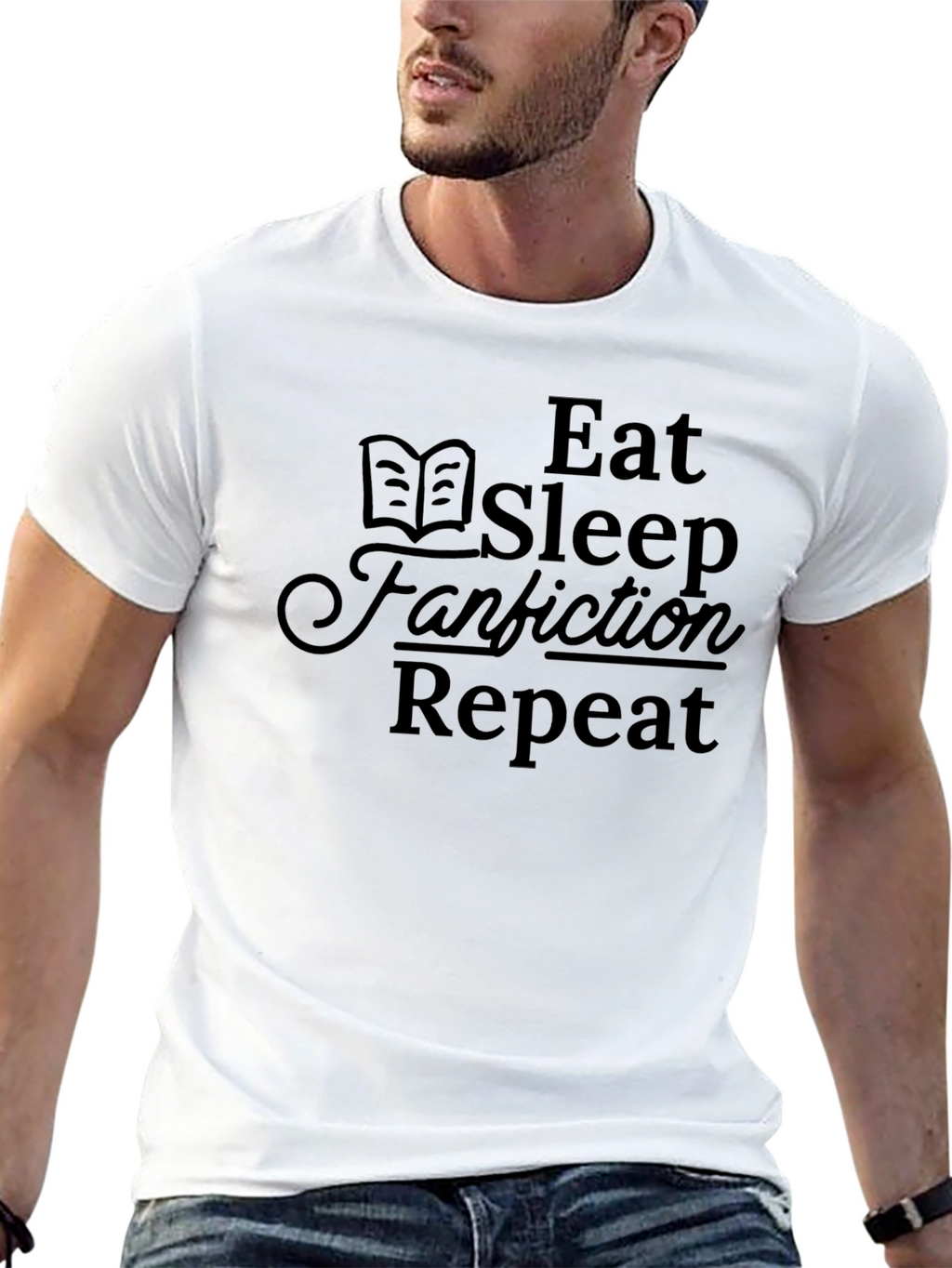 Eat Sleep Fanfiction Repeat Black T-Shirt