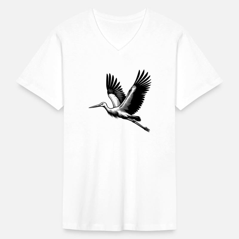 Pretty Flying Stork Bird