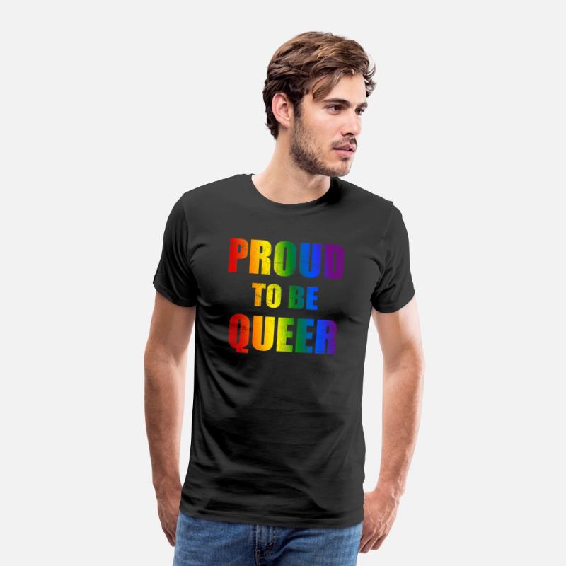 Proud to be queer - bold cracked rainbow text