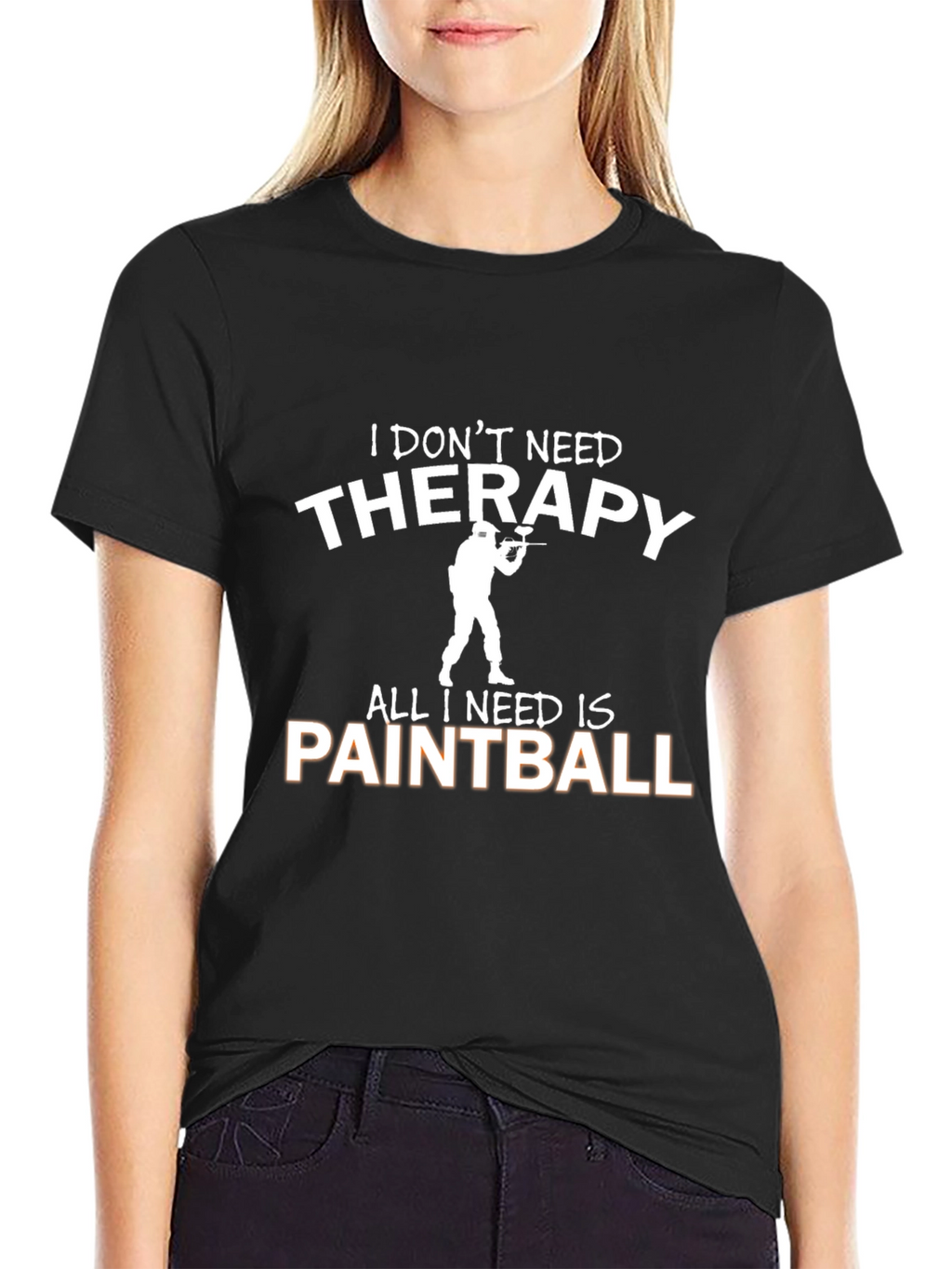 Paintball Therapy Graphic Tee - Black Cotton T-Shirt