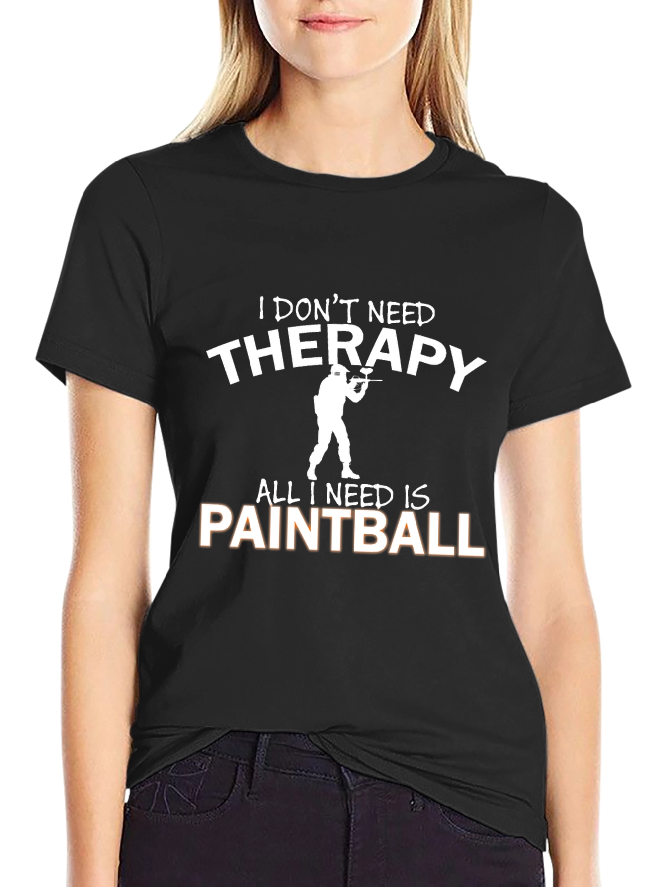 Paintball Therapy Graphic Tee - Black Cotton T-Shirt