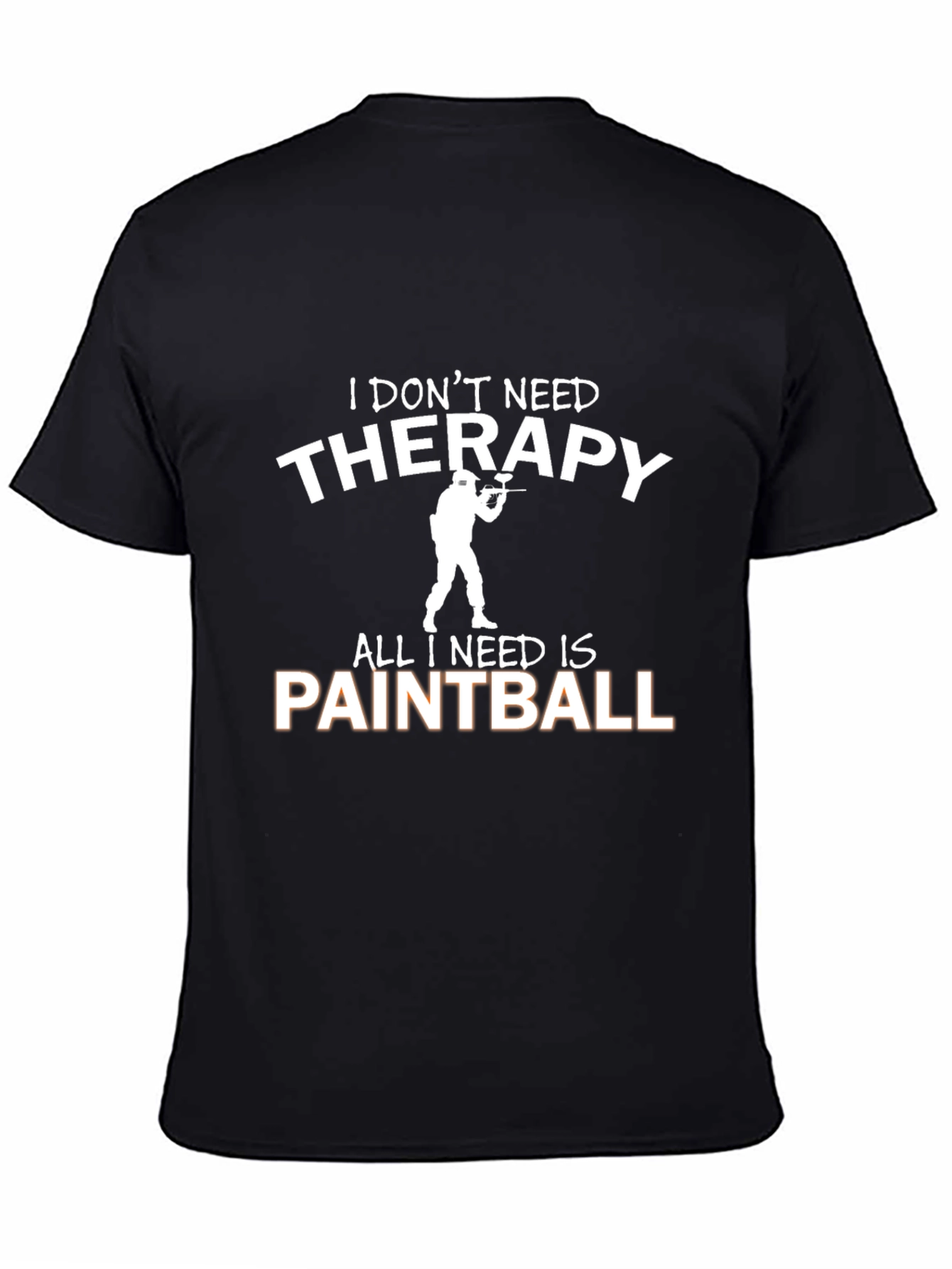 Paintball Therapy Graphic Tee - Black Cotton T-Shirt
