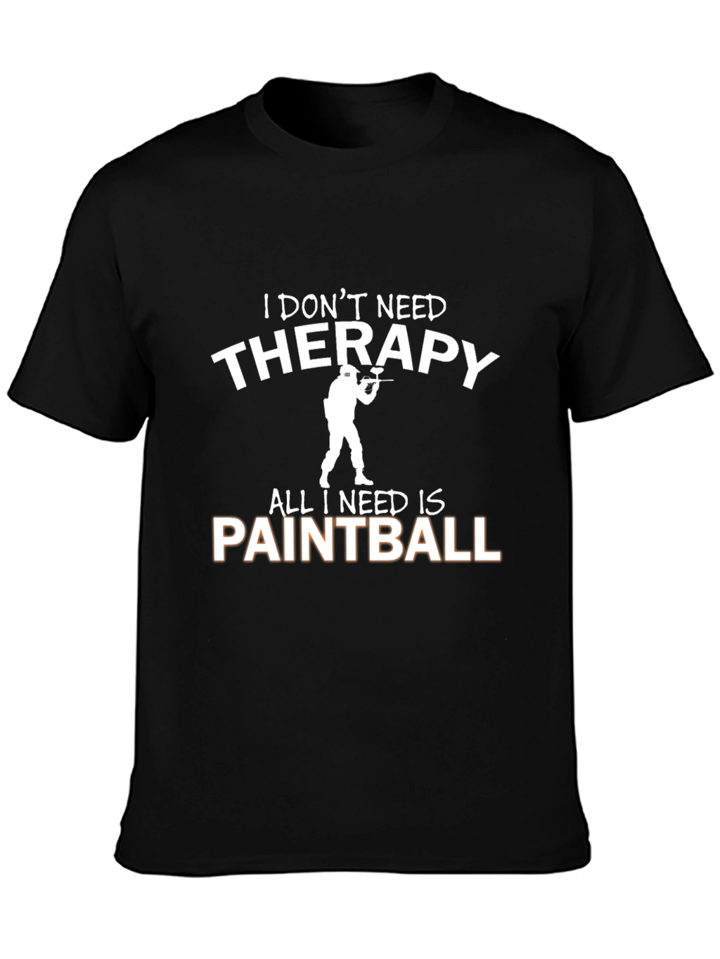 Paintball Therapy Graphic Tee - Black Cotton T-Shirt