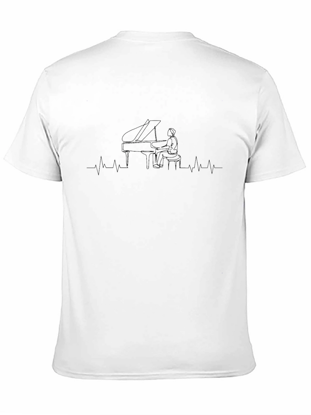 Piano Heartbeat Graphic Tee - Music Lovers T-Shirt