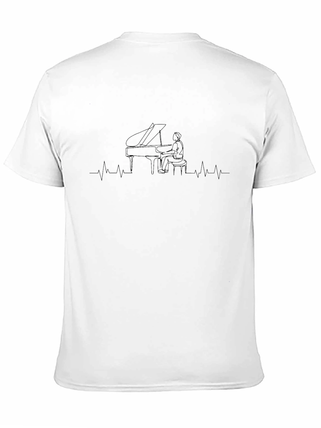 Piano Heartbeat Graphic Tee - Music Lovers T-Shirt