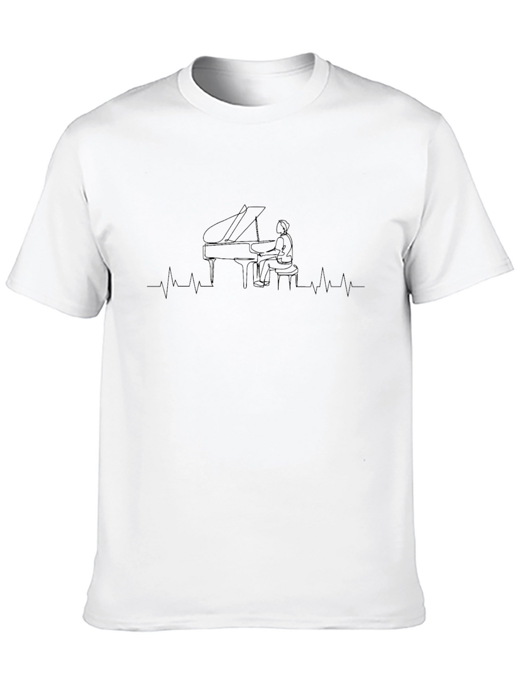 Piano Heartbeat Graphic Tee - Music Lovers T-Shirt