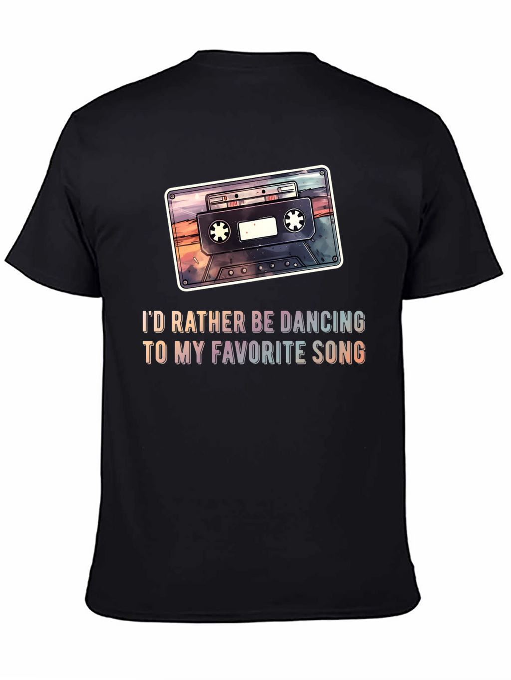 Retro Cassette Tape Graphic Tee - Dancing Song T-Shirt