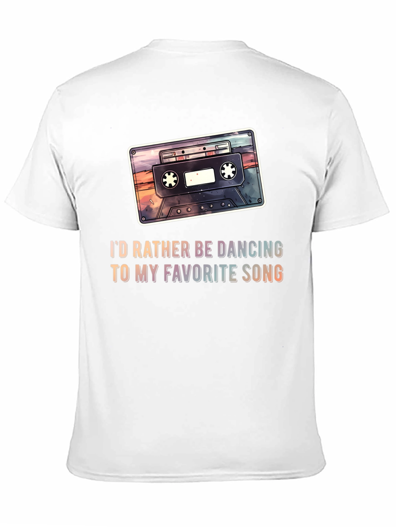 Retro Cassette Tape Graphic Tee - Dancing Song T-Shirt