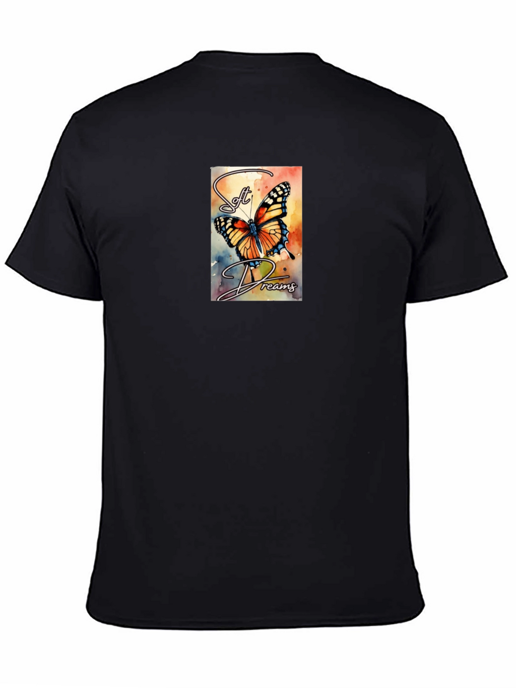 Soft Dreams Butterfly Graphic Tee - Black Cotton Blend