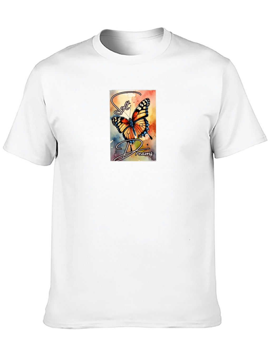 Soft Dreams Butterfly Graphic Tee - Black Cotton Blend