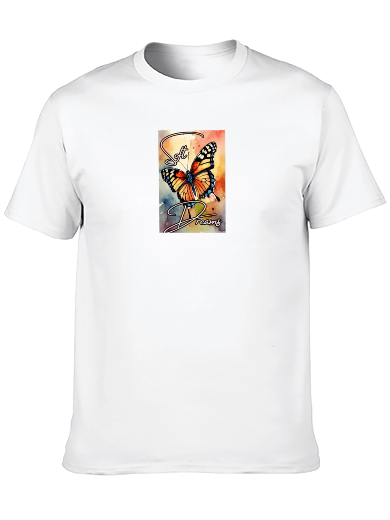 Soft Dreams Butterfly Graphic Tee - Black Cotton Blend