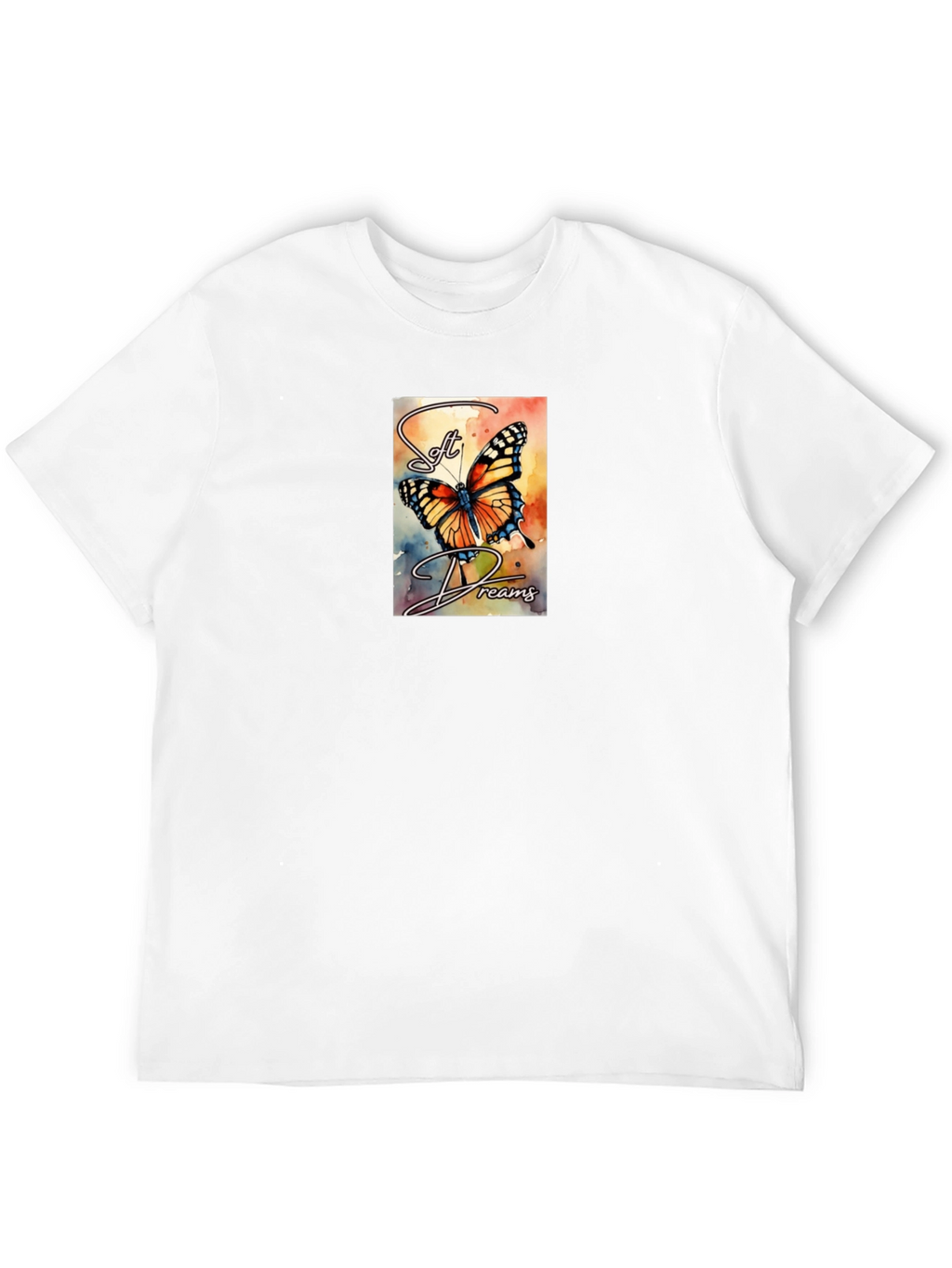 Soft Dreams Butterfly Graphic Tee - Black Cotton Blend
