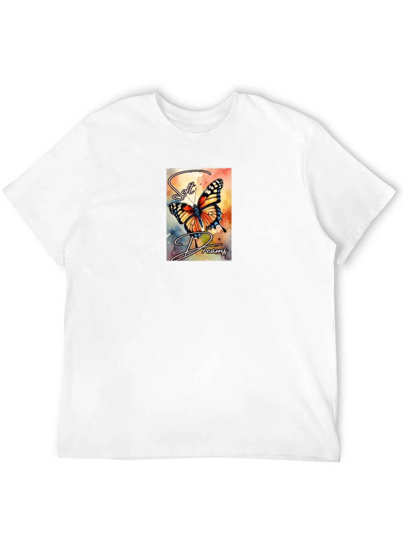Soft Dreams Butterfly Graphic Tee - Black Cotton Blend