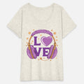Purple Love Music Headphones with Stars and Heart