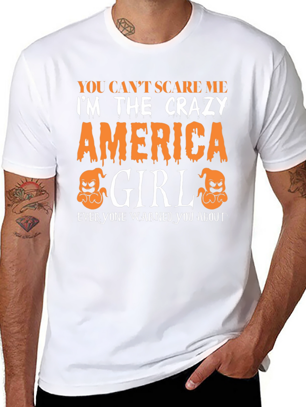 Crazy America Girl Halloween T-Shirt