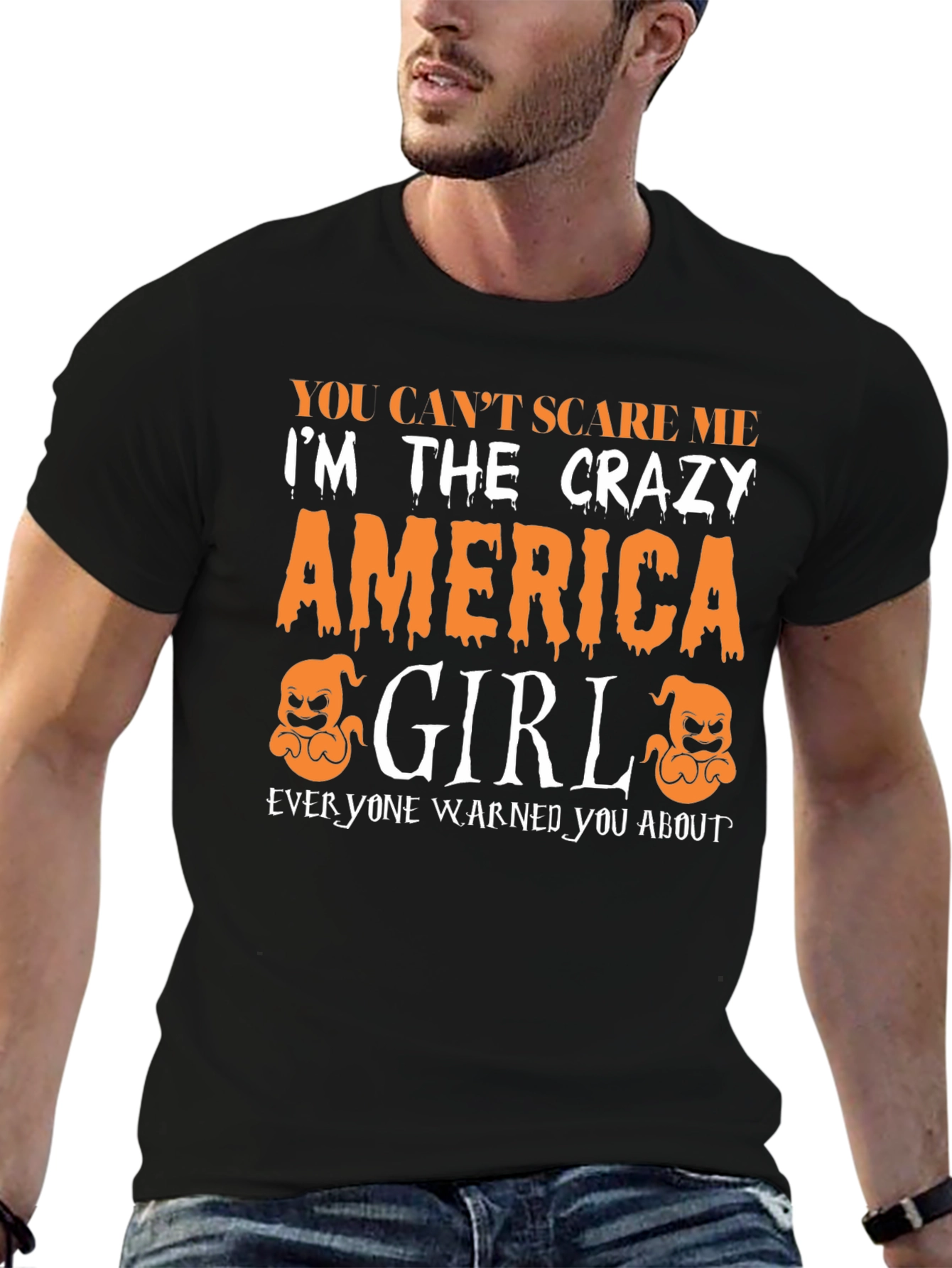 Crazy America Girl Halloween T-Shirt