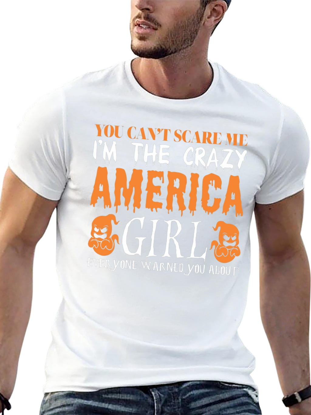 Crazy America Girl Halloween T-Shirt