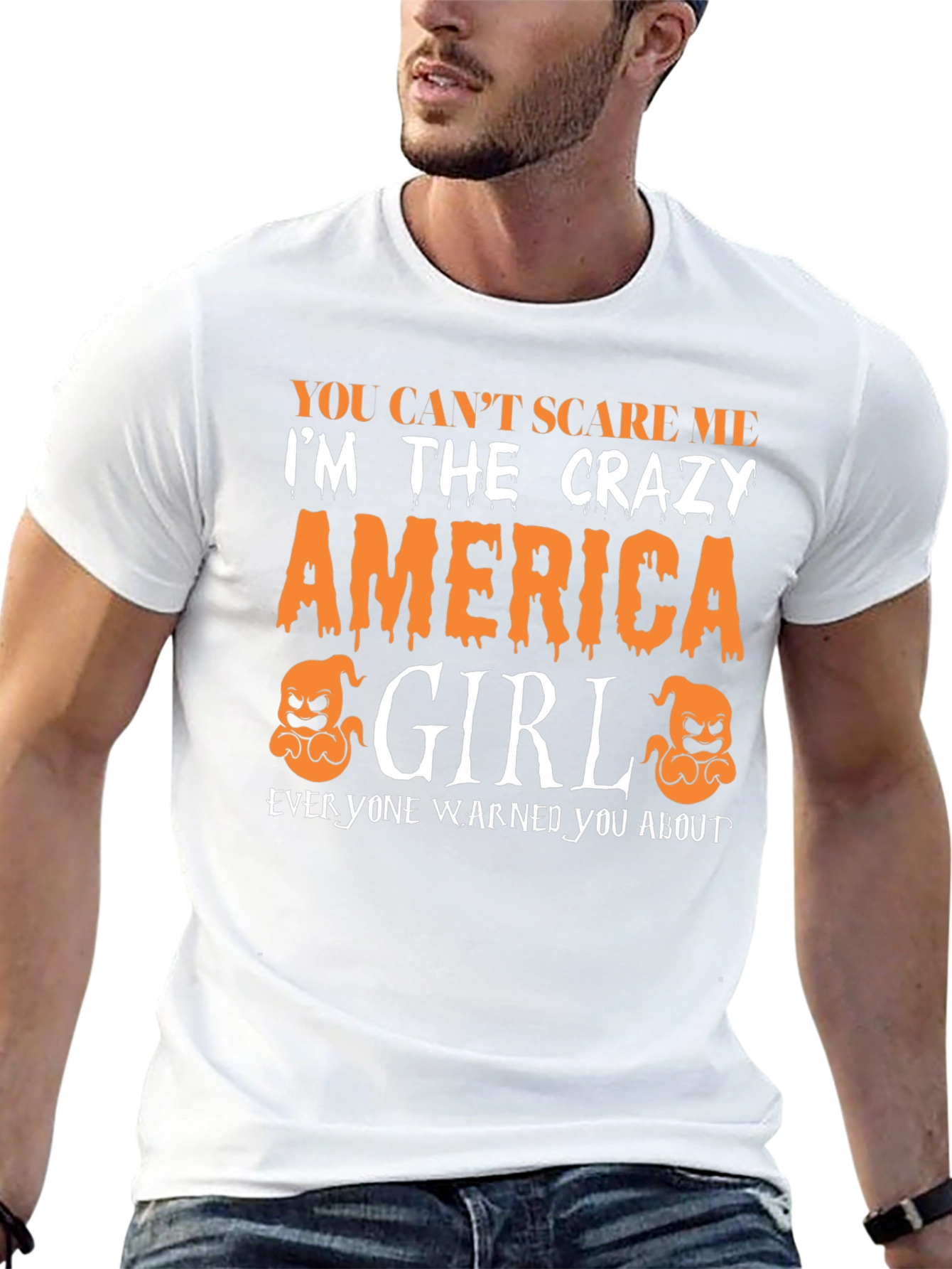 Crazy America Girl Halloween T-Shirt