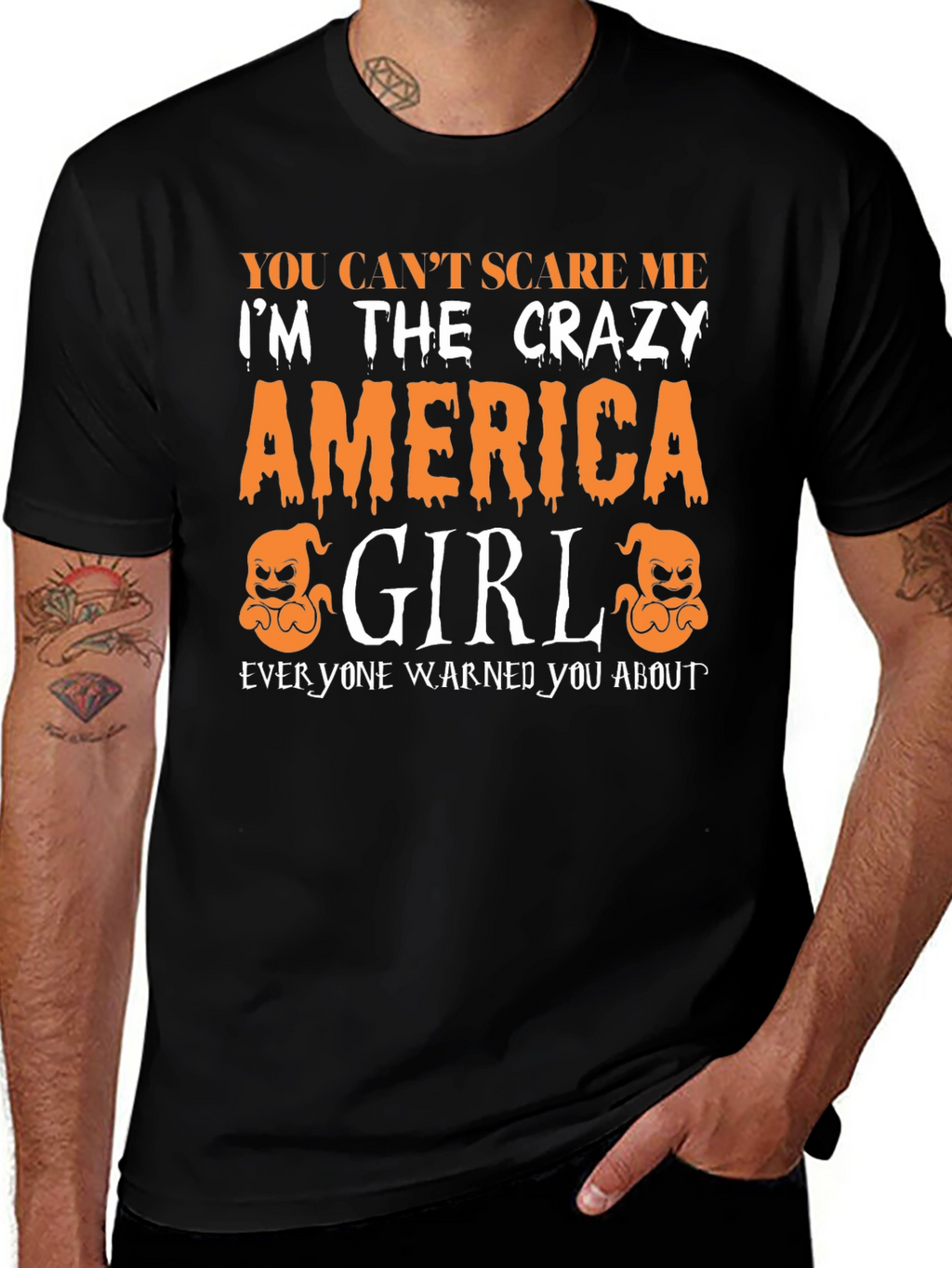 Crazy America Girl Halloween T-Shirt