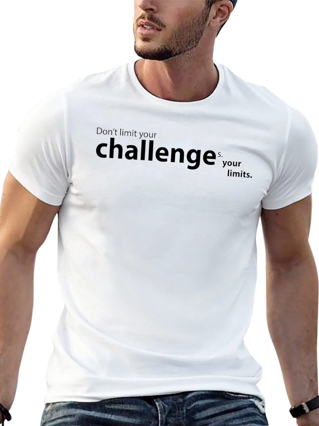 Motivational Challenge Graphic Tee - Black T-Shirt
