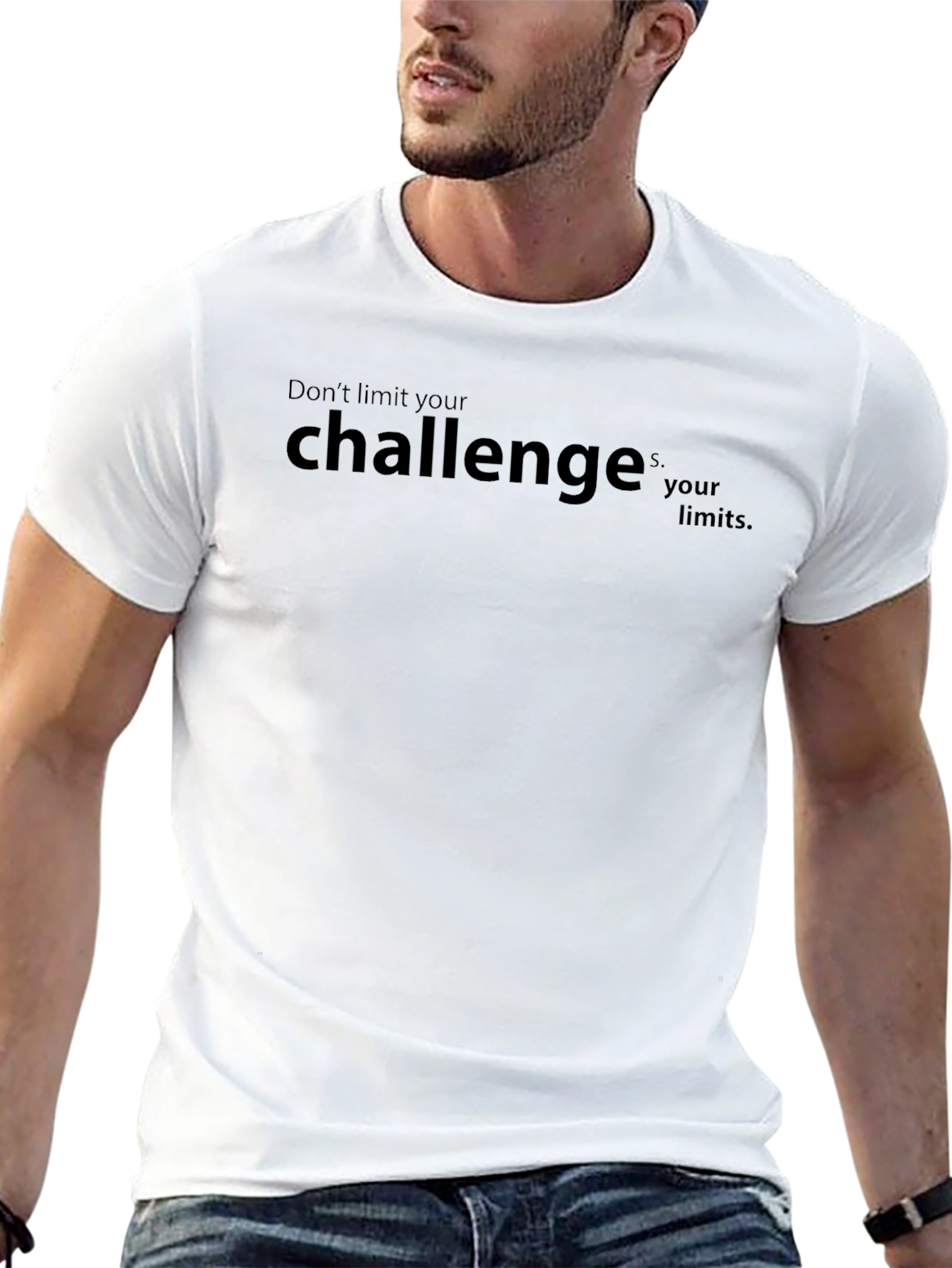 Motivational Challenge Graphic Tee - Black T-Shirt