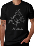 Be Kind Turtle Graphic Tee - Black Casual Top