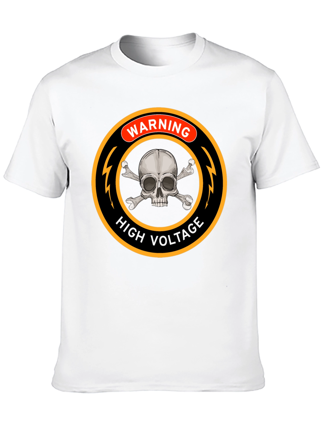 High Voltage Skull Warning Black T-Shirt