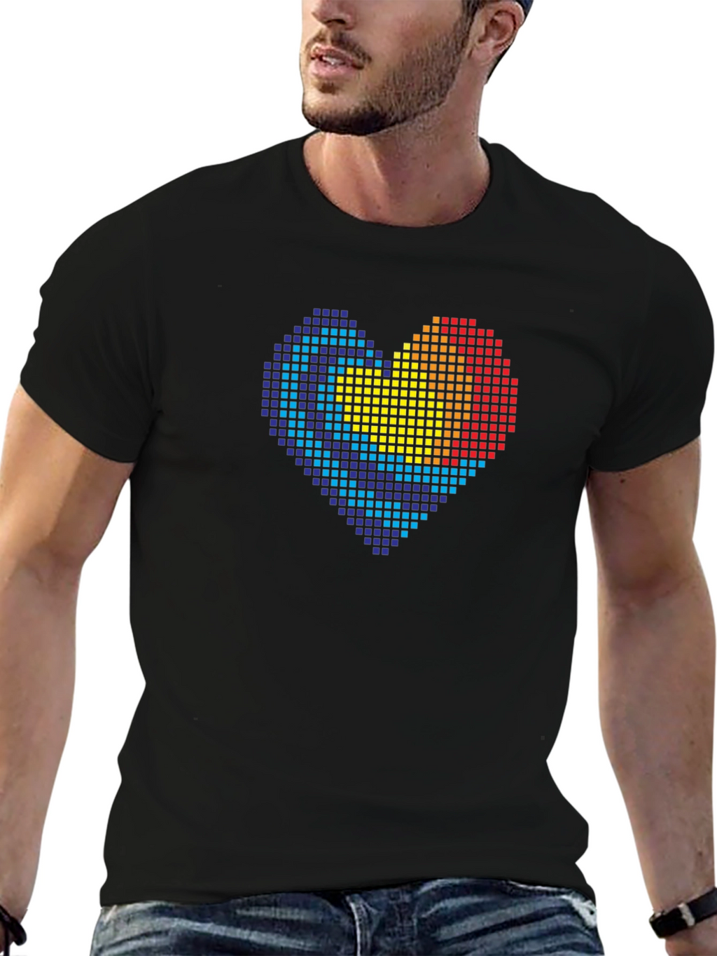Pixel Heart Graphic T-Shirt