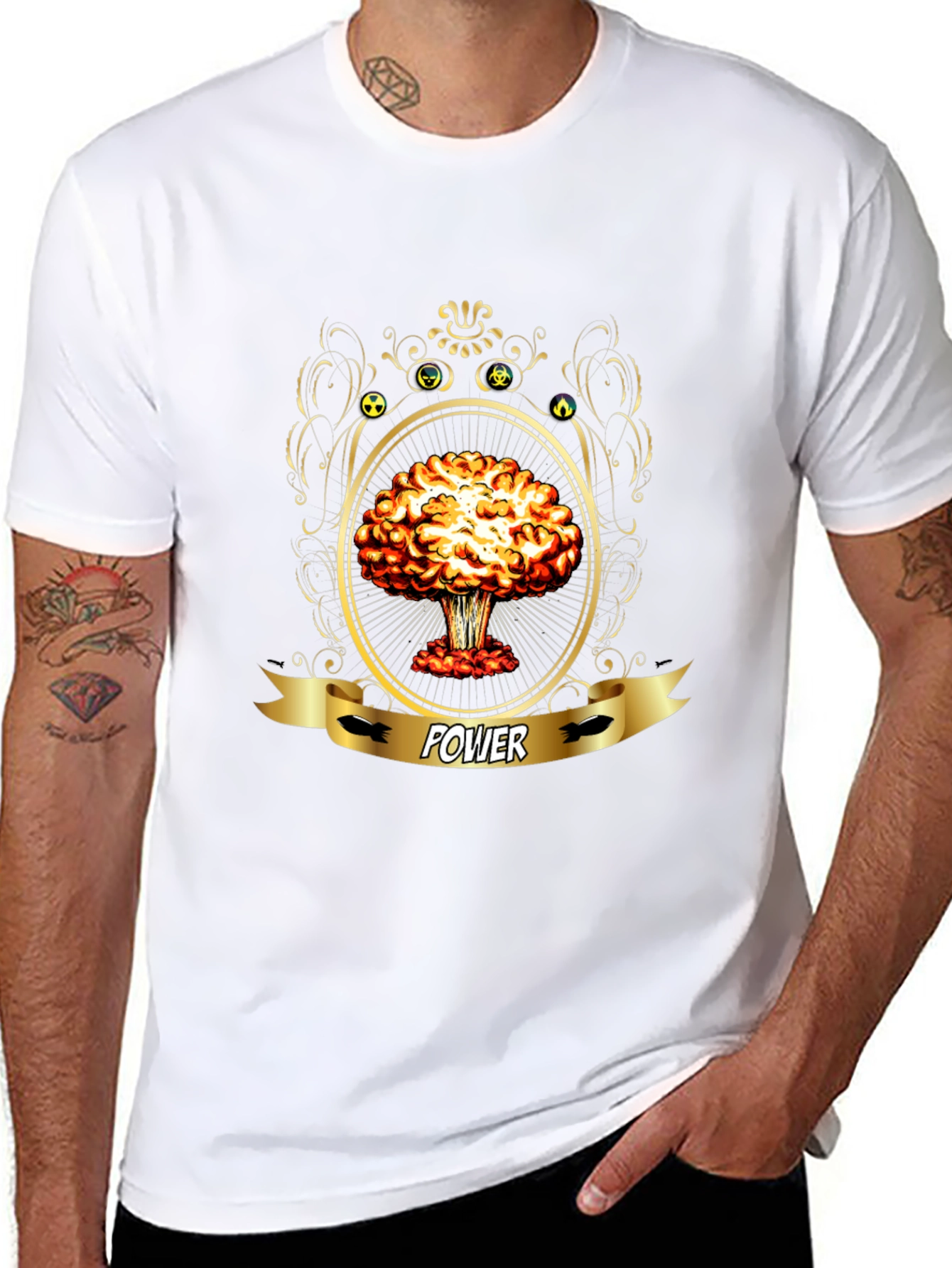Power Atomic Mushroom Cloud Graphic T-Shirt