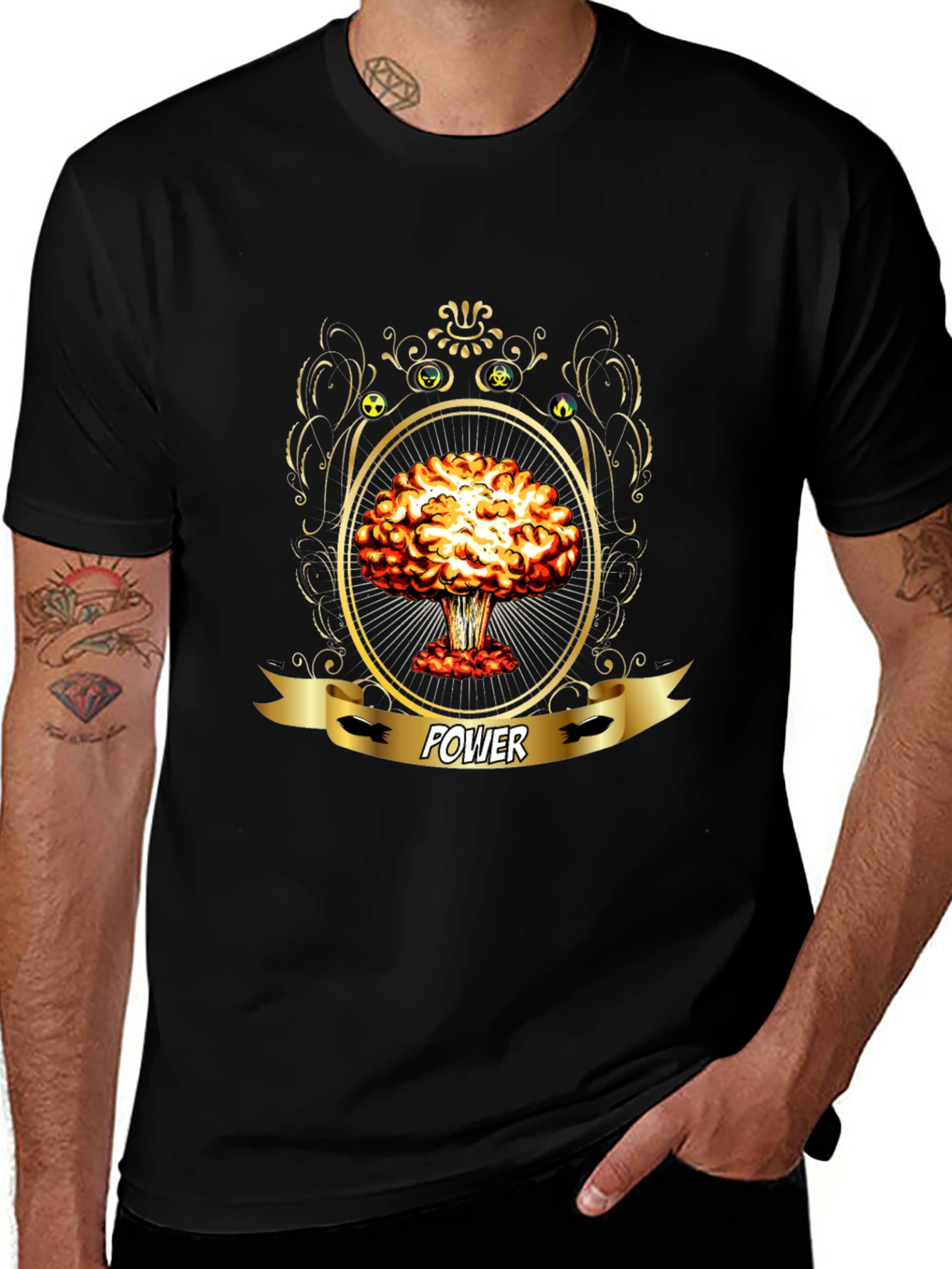 Power Atomic Mushroom Cloud Graphic T-Shirt