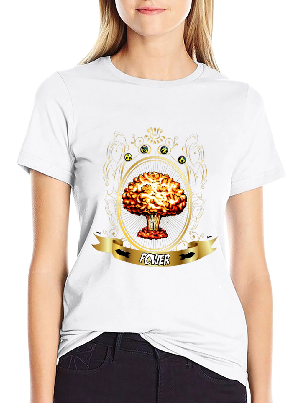 Power Atomic Mushroom Cloud Graphic T-Shirt
