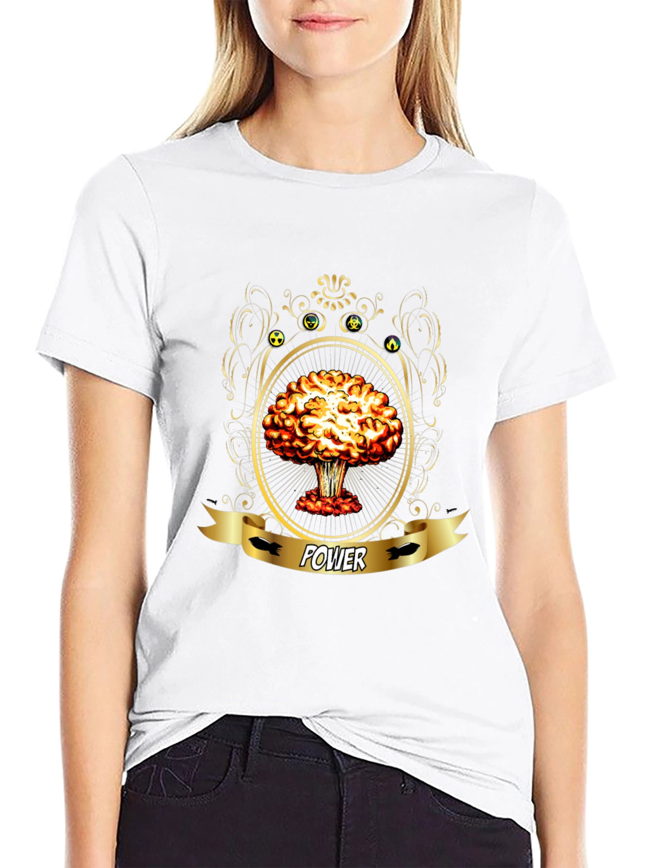 Power Atomic Mushroom Cloud Graphic T-Shirt