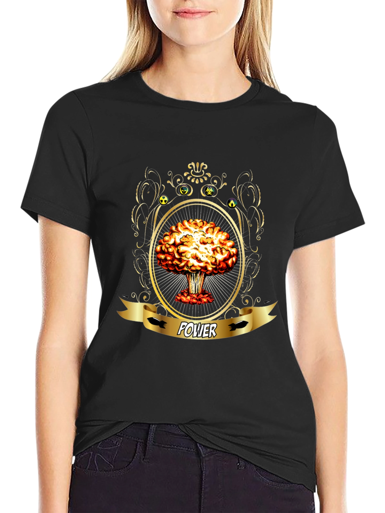 Power Atomic Mushroom Cloud Graphic T-Shirt