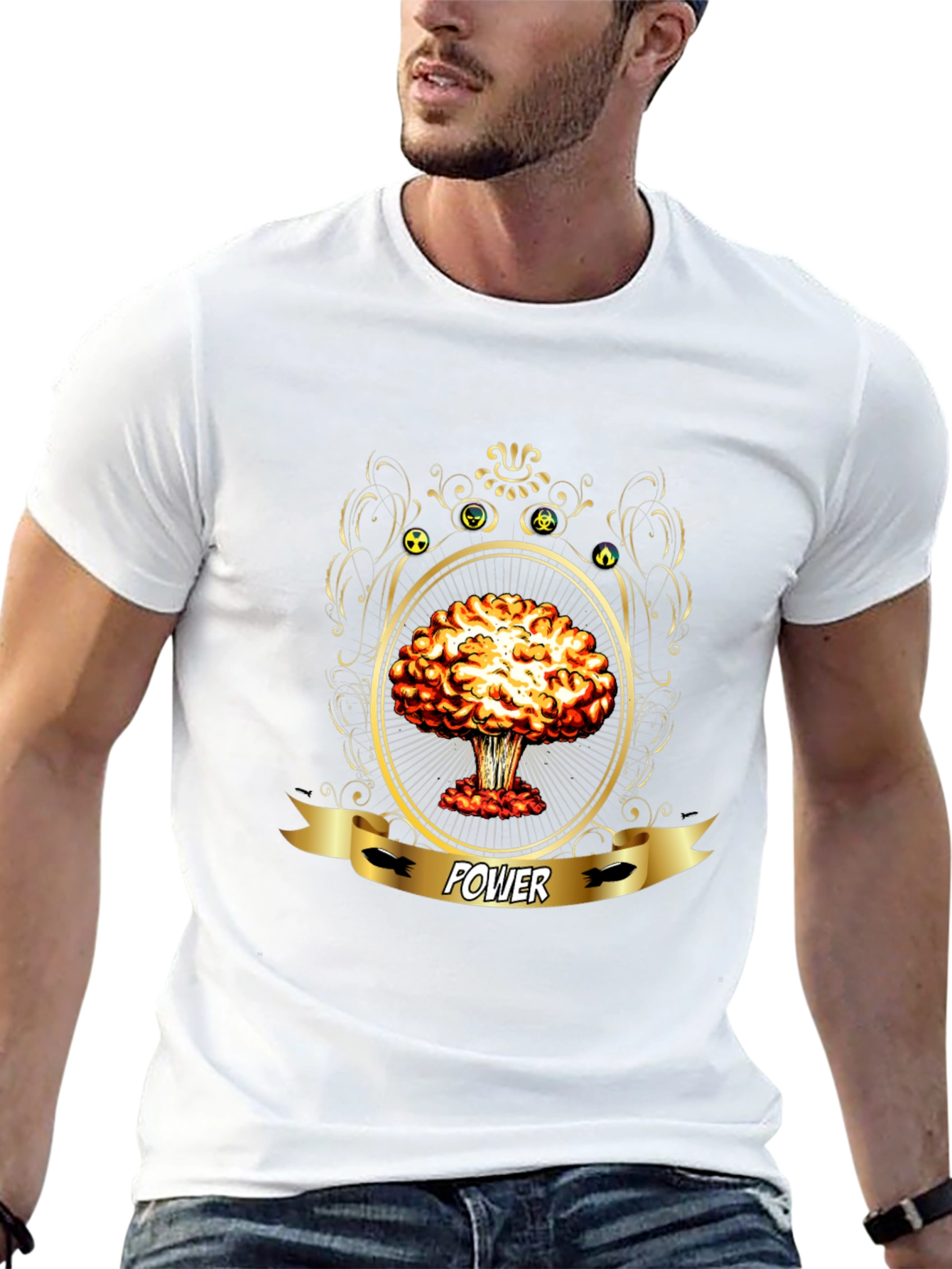 Power Atomic Mushroom Cloud Graphic T-Shirt