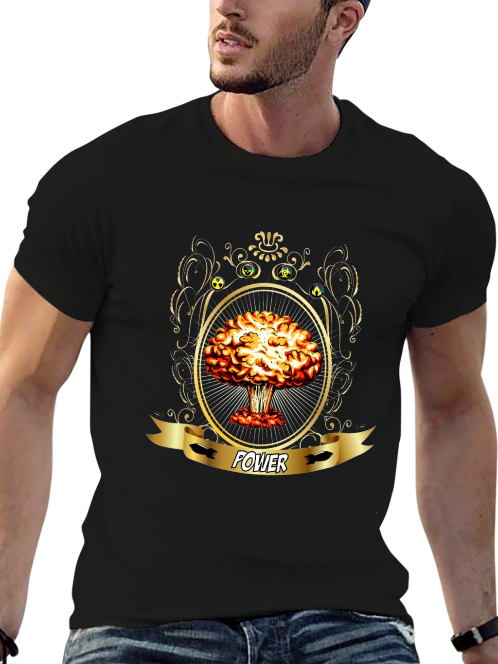 Power Atomic Mushroom Cloud Graphic T-Shirt