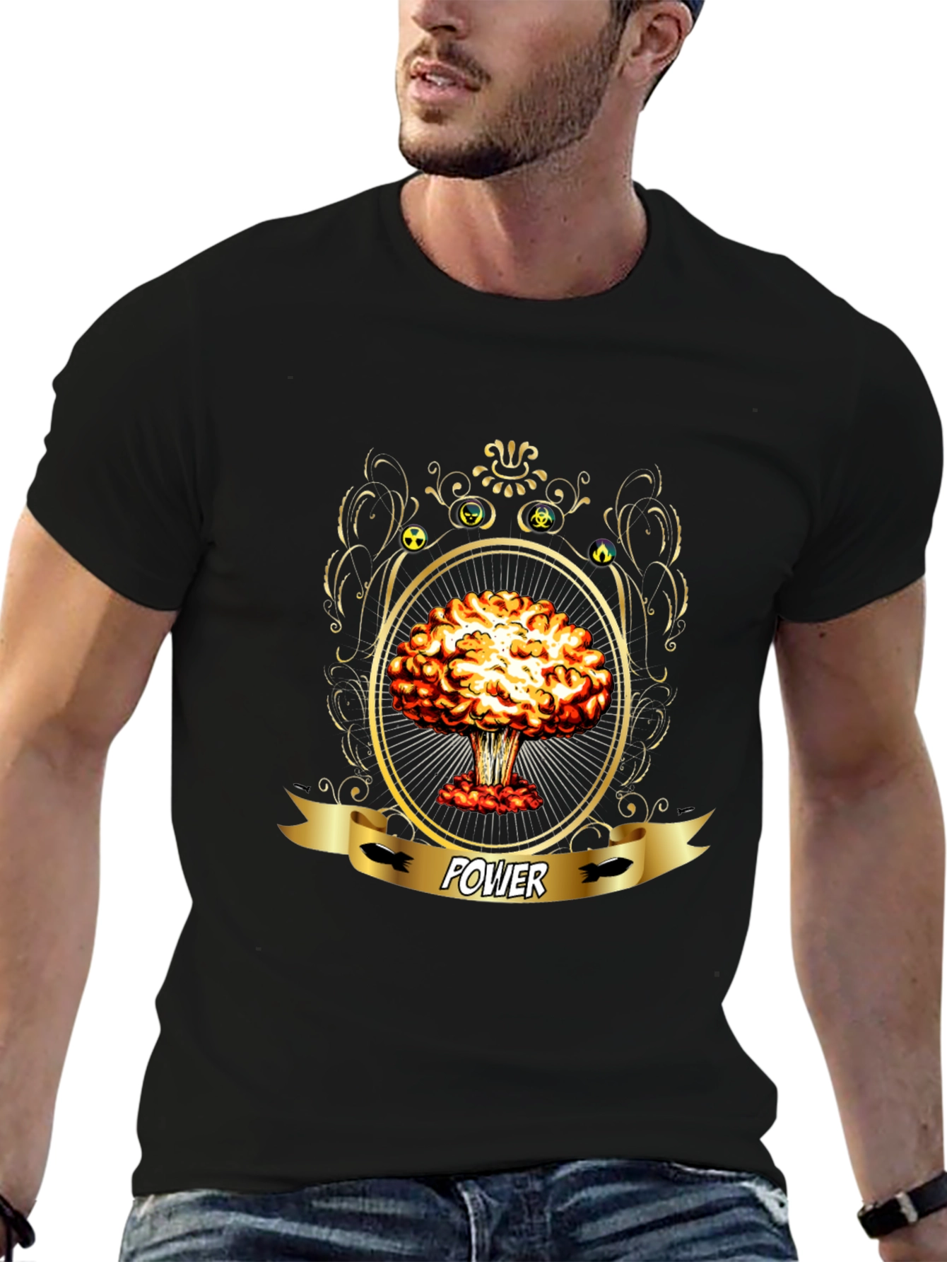 Power Atomic Mushroom Cloud Graphic T-Shirt
