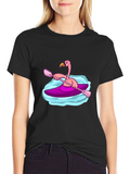 Flamingo Kayak Black T-Shirt
