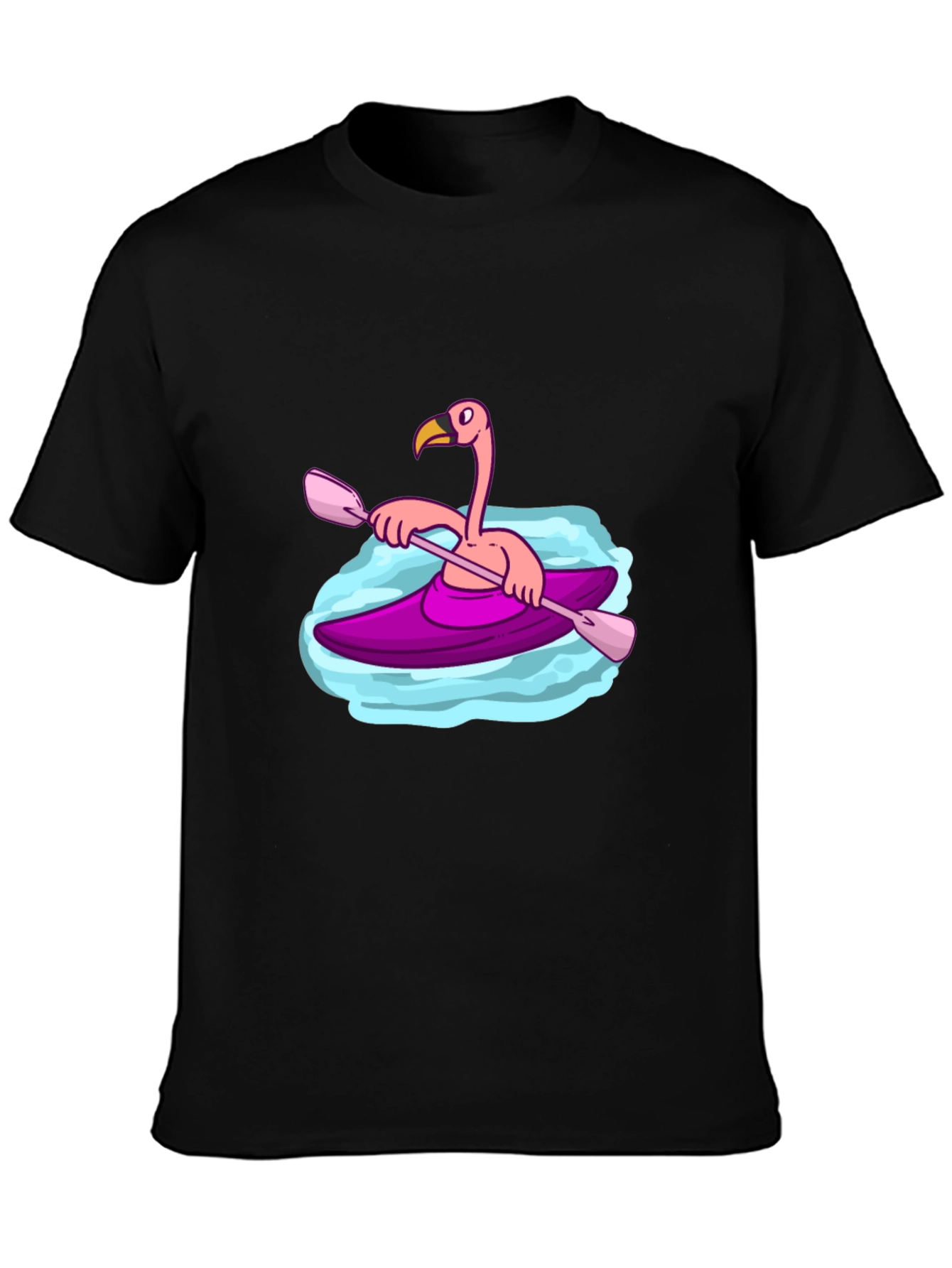 Flamingo Kayak Black T-Shirt
