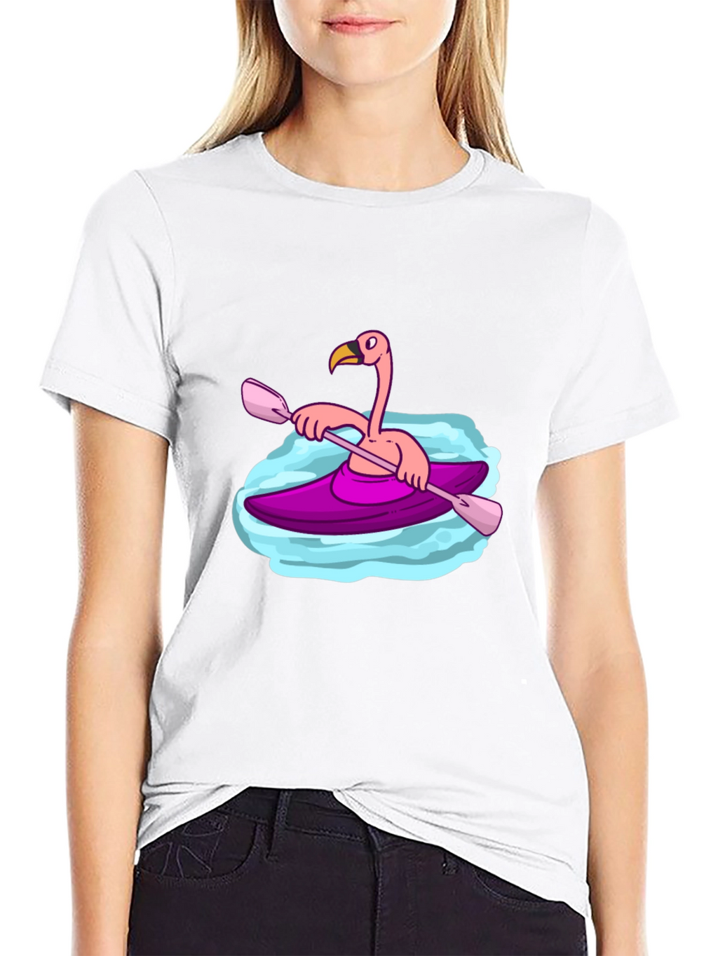 Flamingo Kayak Black T-Shirt