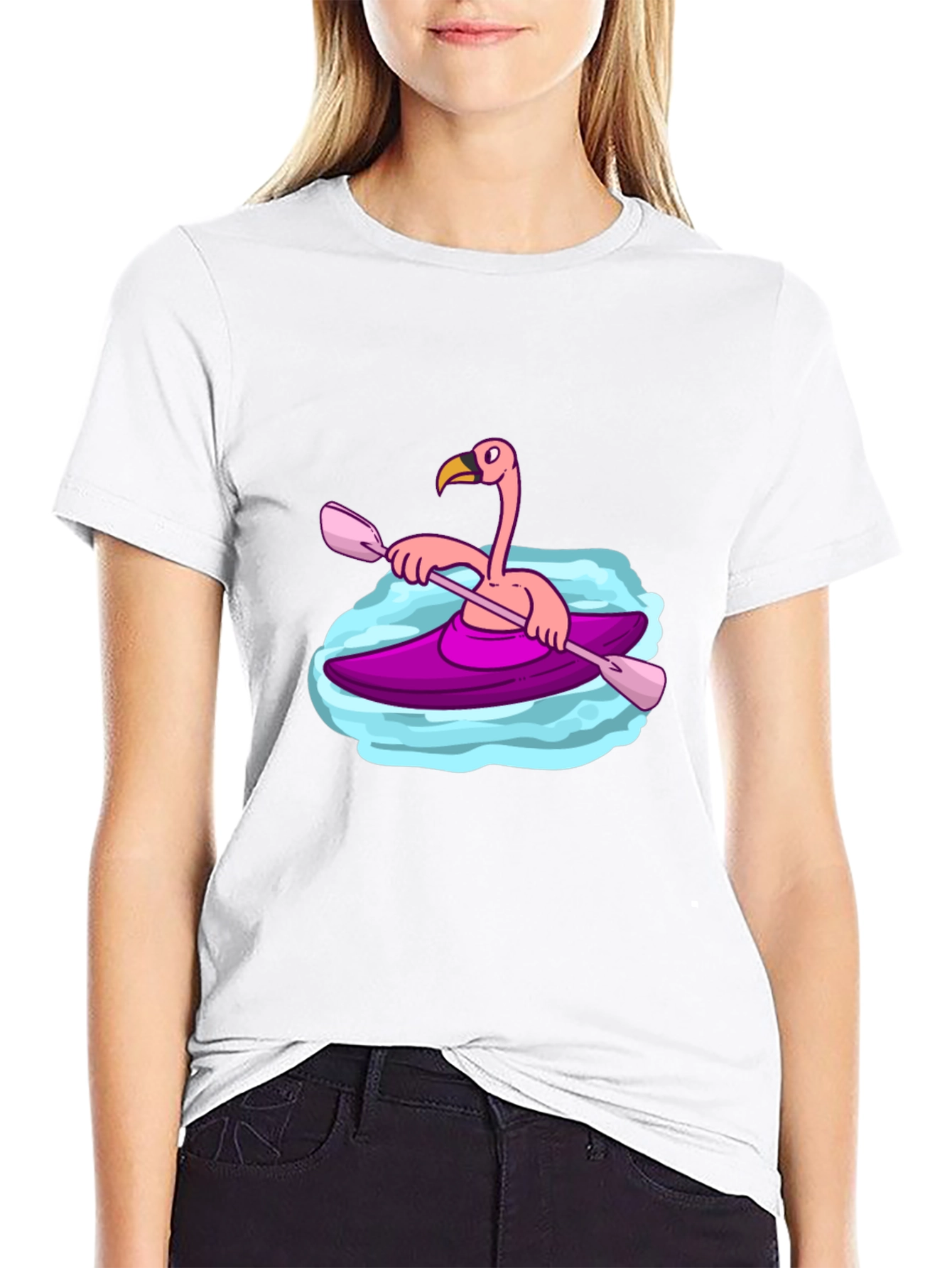 Flamingo Kayak Black T-Shirt