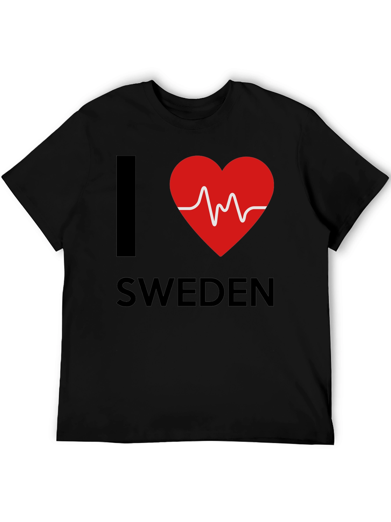 I Love Sweden T-Shirt - Heartbeat Design