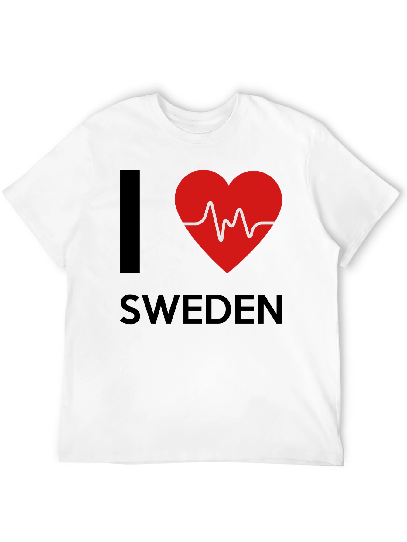 I Love Sweden T-Shirt - Heartbeat Design