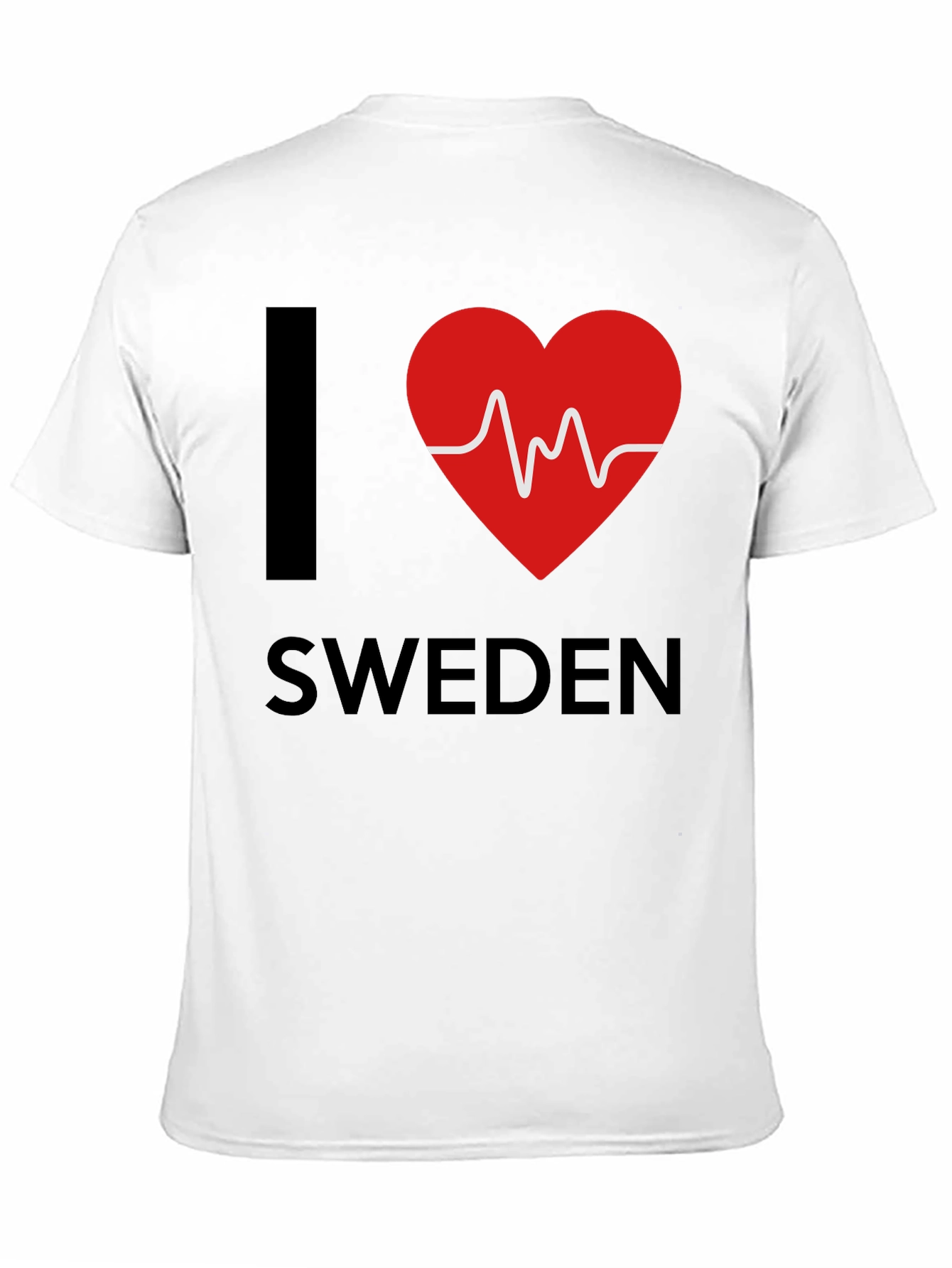 I Love Sweden T-Shirt - Heartbeat Design